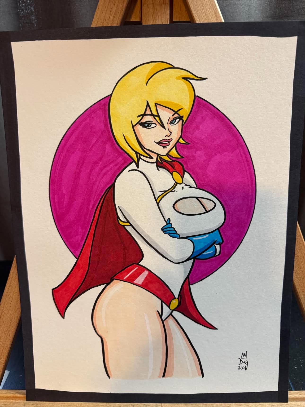 Danny Givens Power Girl DC Comics artwork $35